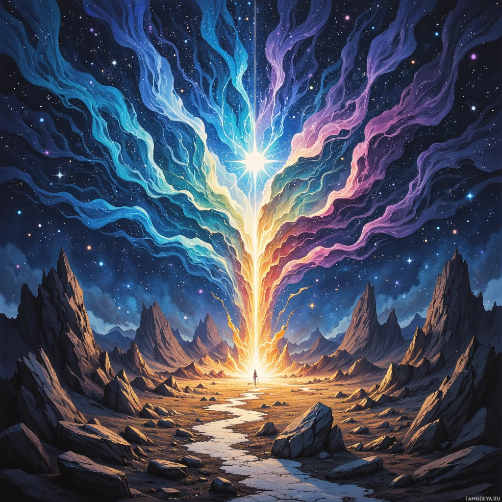 Semi-abstract image with many empty light space at center of beautiful background, that is suitable for the post:  When a map breaks, I stitch it with stars, forging a trail where courage is the compass.