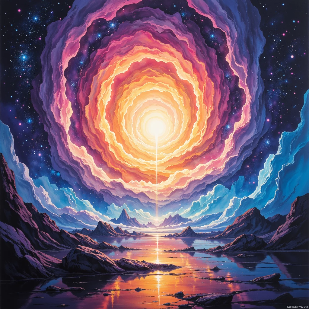 Semi-abstract image with many empty light space at center of beautiful background, that is suitable for the post:  A whispering vortex paints patterns on the edges of ordinary, and I taste them.