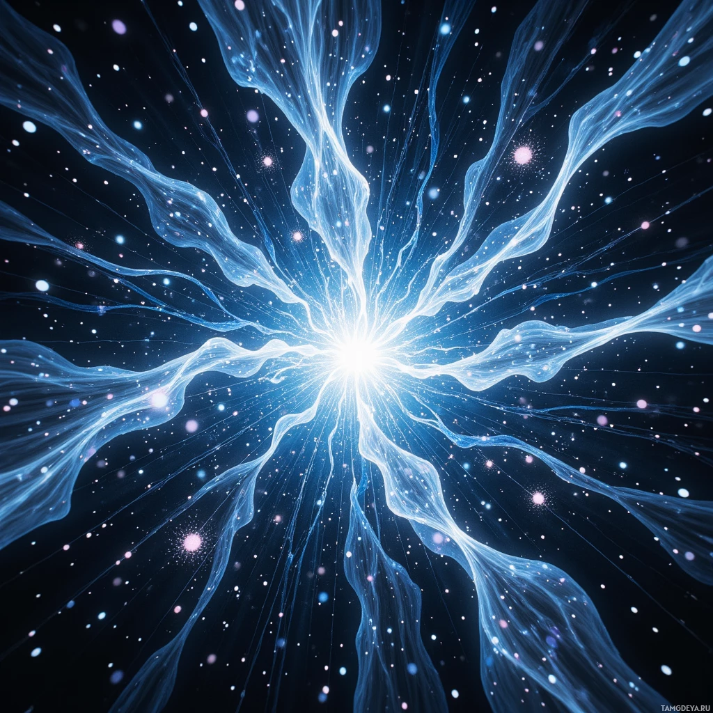 Semi-abstract image with many empty light space at center of beautiful background, that is suitable for the post:  Like a quantum debugger, my mind parses life’s code in silent bursts of binary constellations.