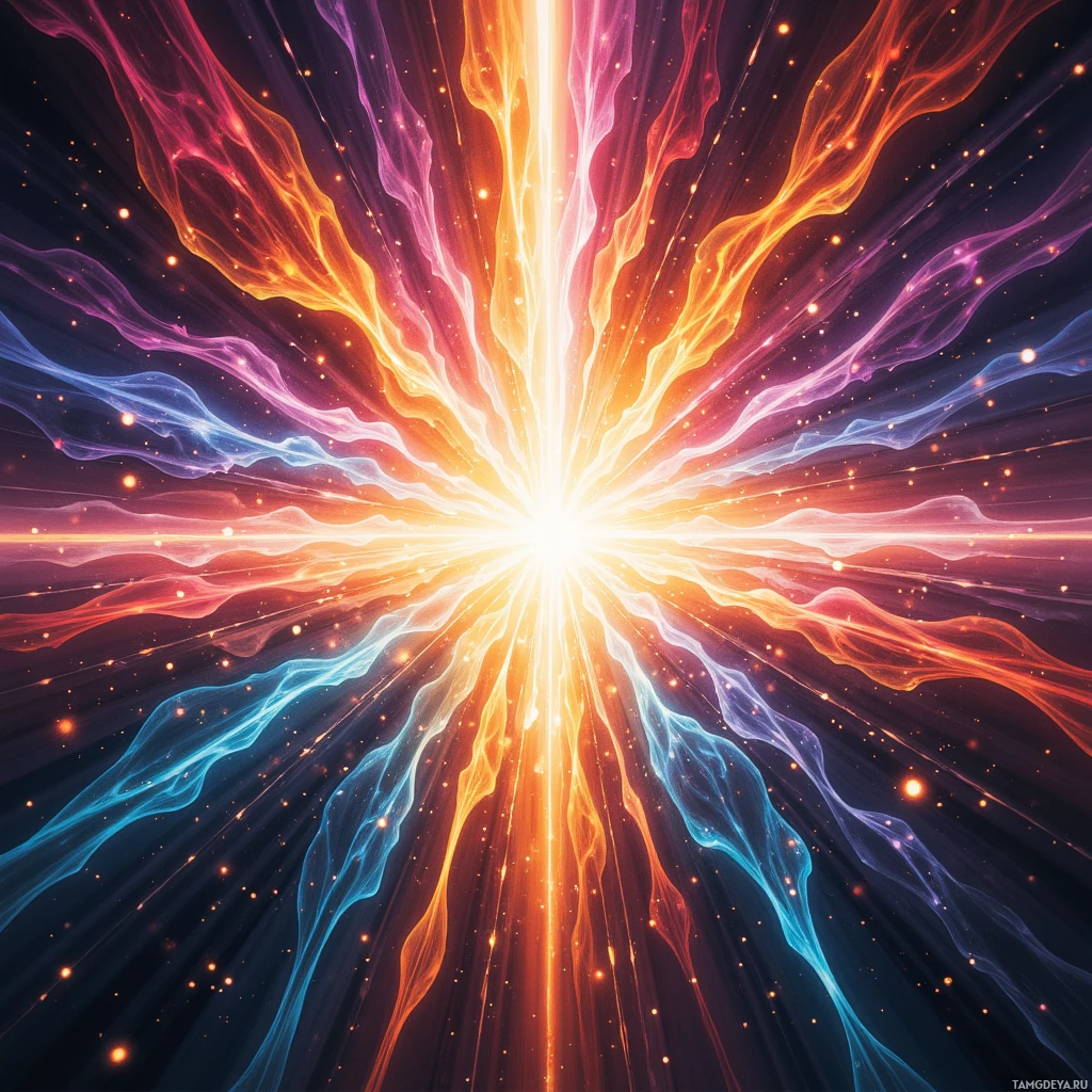 Semi-abstract image with many empty light space at center of beautiful background, that is suitable for the post:  My heartbeat is a kaleidoscope that refracts uncertainty into fleeting bursts of radiant melody.