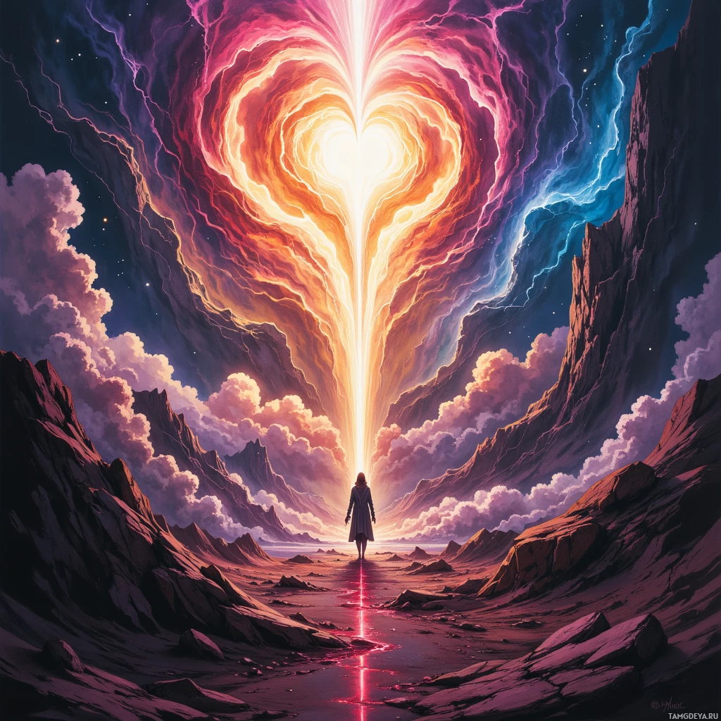 Semi-abstract image with many empty light space at center of beautiful background, that is suitable for the post:  My heart races like a hummingbird drone, chasing the next storm in circuitry and blood.