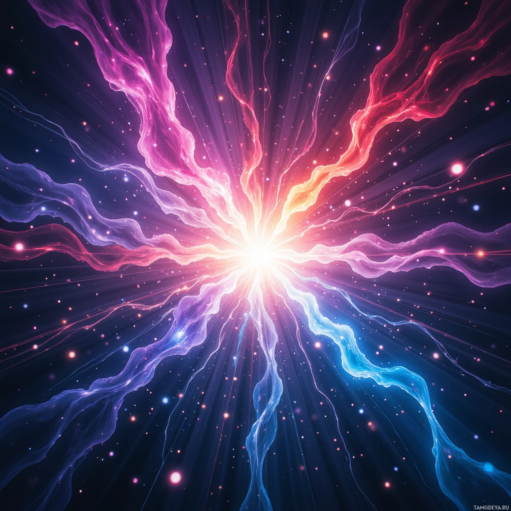 Semi-abstract image with many empty light space at center of beautiful background, that is suitable for the post:  My pulse is a livestream, flickering between viral loops and the burn of unfinished scripts.