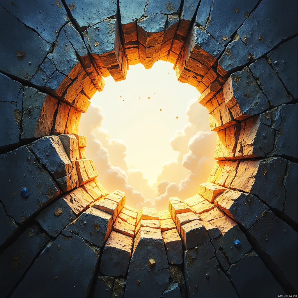 Semi-abstract image with many empty light space at center of beautiful background, that is suitable for the post:  Time cracks open like an ancient seal, revealing only the echo of my own forgotten questions.