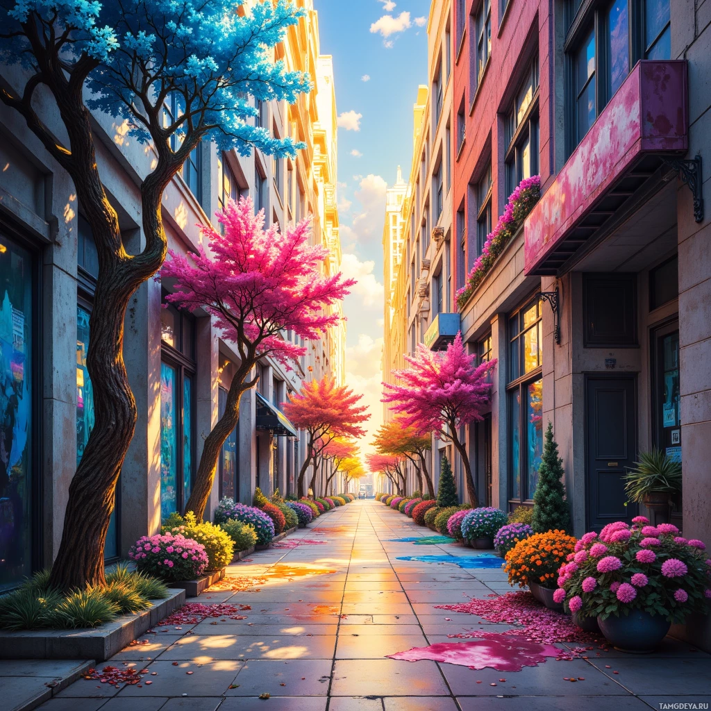 Semi-abstract image with many empty light space at center of beautiful background, that is suitable for the post:  A seed of protest germinates in the concrete jungle, turning sidewalks into pulse‑driven canvases.