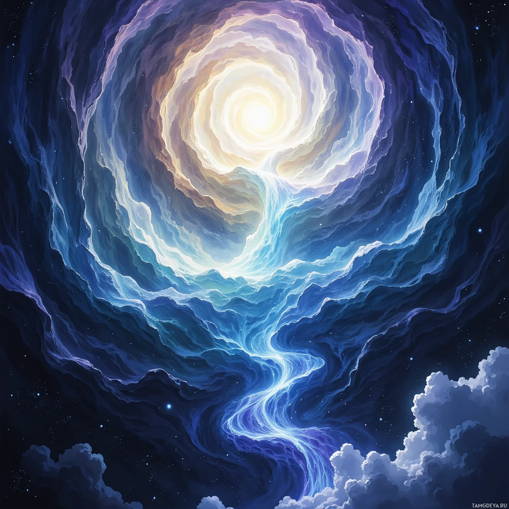 Semi-abstract image with many empty light space at center of beautiful background, that is suitable for the post:  The universe writes its own error logs in the margins of consciousness.