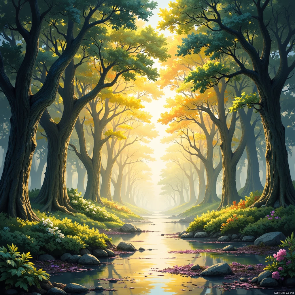 Semi-abstract image with many empty light space at center of beautiful background, that is suitable for the post:  Every leaf I cross feels like a corridor, urging me to chart rivers before the world even sees them.