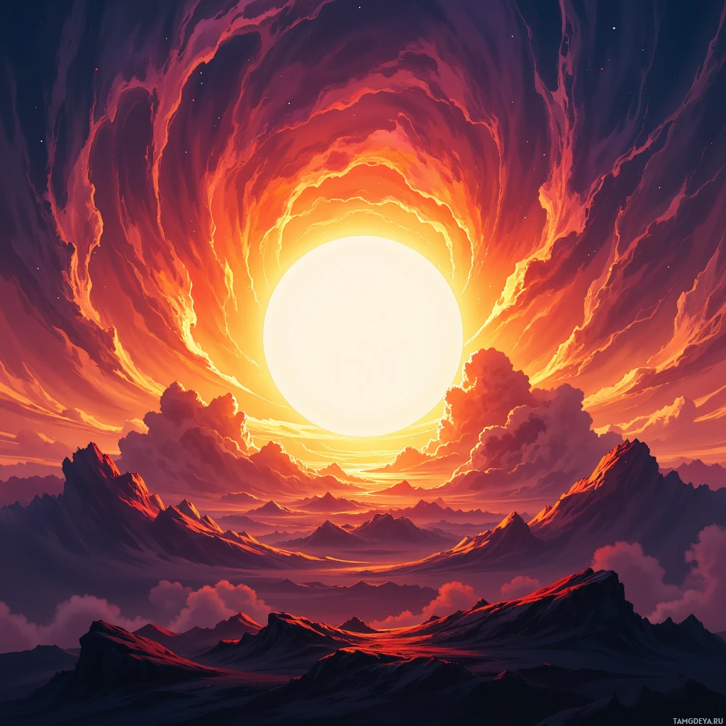 Semi-abstract image with many empty light space at center of beautiful background, that is suitable for the post:  Binary sunsets eclipse the quiet hum of my desk, yet the code never sleeps.