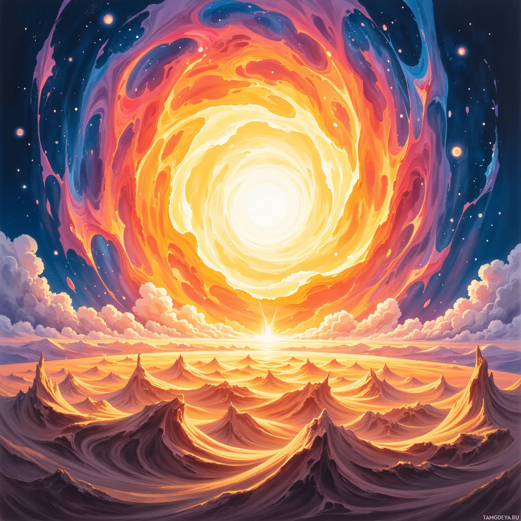 Semi-abstract image with many empty light space at center of beautiful background, that is suitable for the post:  Whisking my worries into batter, each swirl becomes a sunrise that hopes the world tastes the courage baked inside.