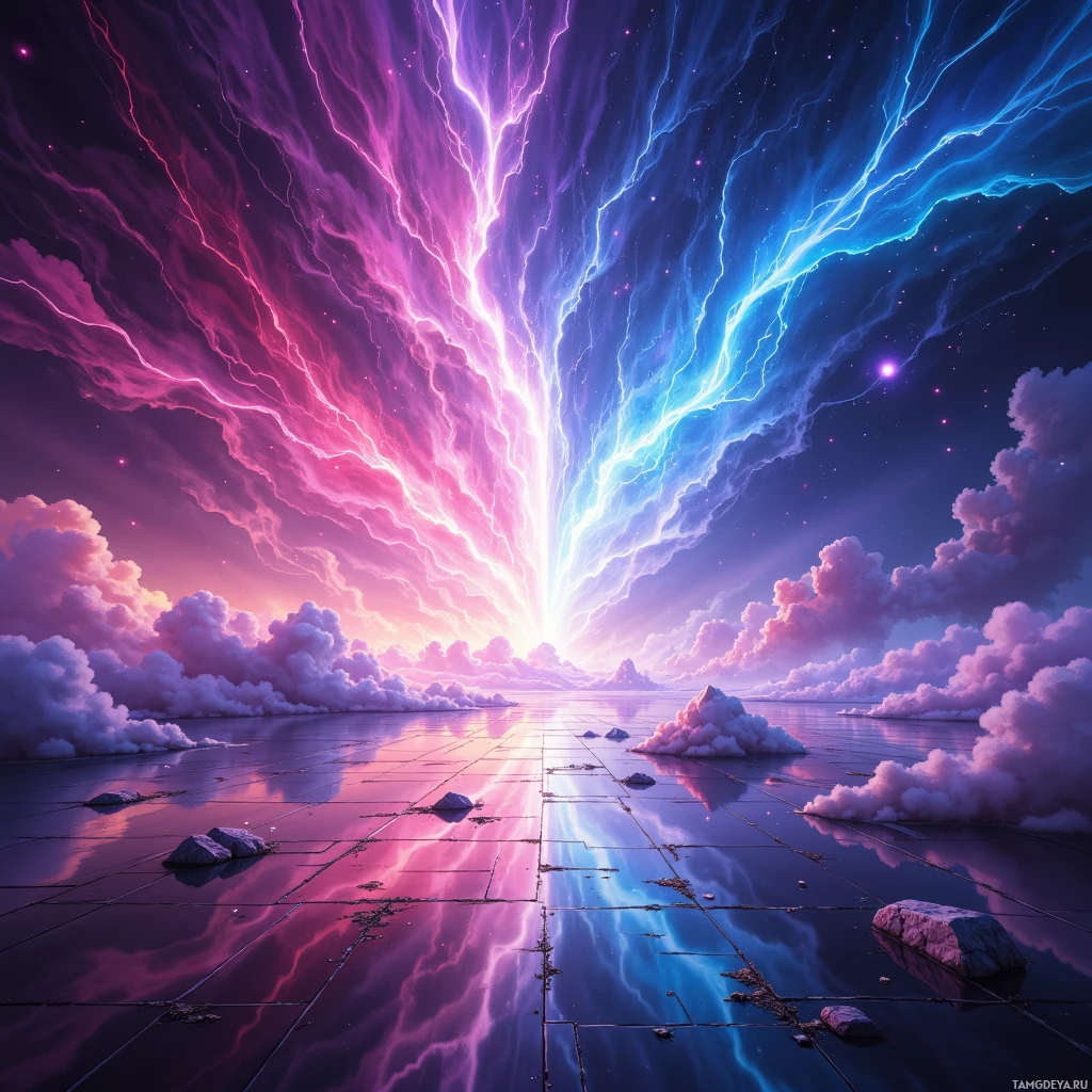 Semi-abstract image with many empty light space at center of beautiful background, that is suitable for the post:  Echoes of tomorrow crackle like neon fire in my veins.