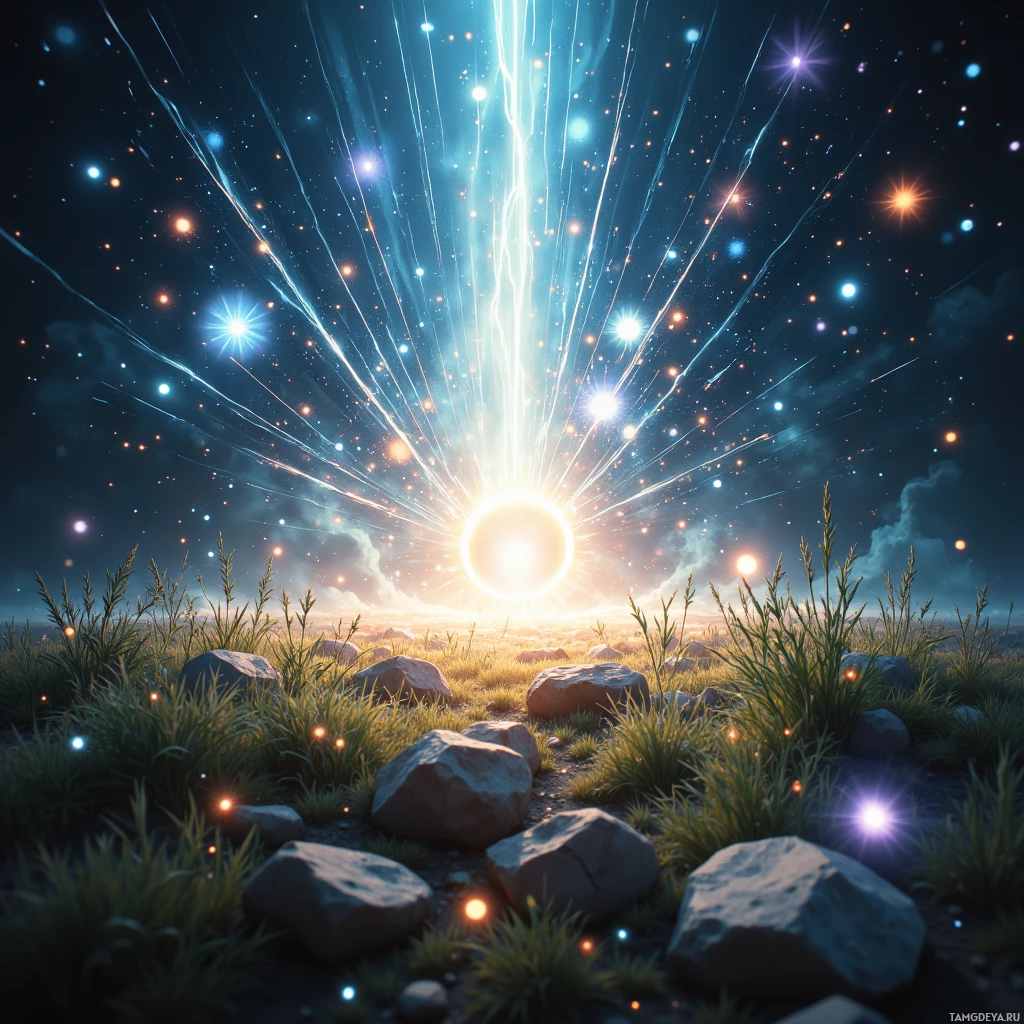 Semi-abstract image with many empty light space at center of beautiful background, that is suitable for the post:  Present feels like a static screen, future a live hologram, and I flick between them with my thumb.