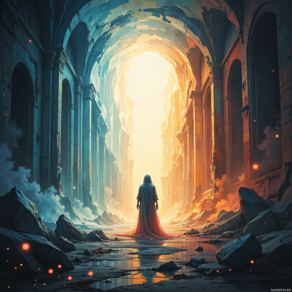 Semi-abstract image with many empty light space at center of beautiful background, that is suitable for the post:  Patience is the quiet code that stitches shadows into the fabric of security, ensuring every seam hides a flaw.