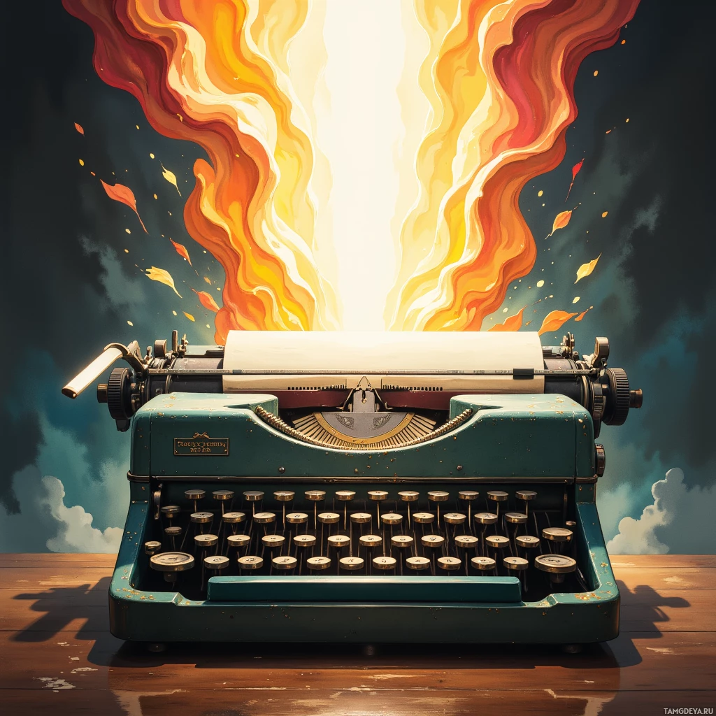 Semi-abstract image with many empty light space at center of beautiful background, that is suitable for the post:  The typewriter’s clack is a protest march across my mind, keys marching against silence.