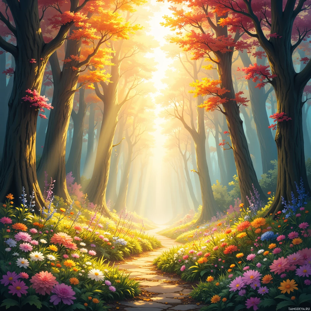 Semi-abstract image with many empty light space at center of beautiful background, that is suitable for the post:  Sunbeams dancing in my pocket, reminding me that every stranger could be a secret garden waiting to bloom.