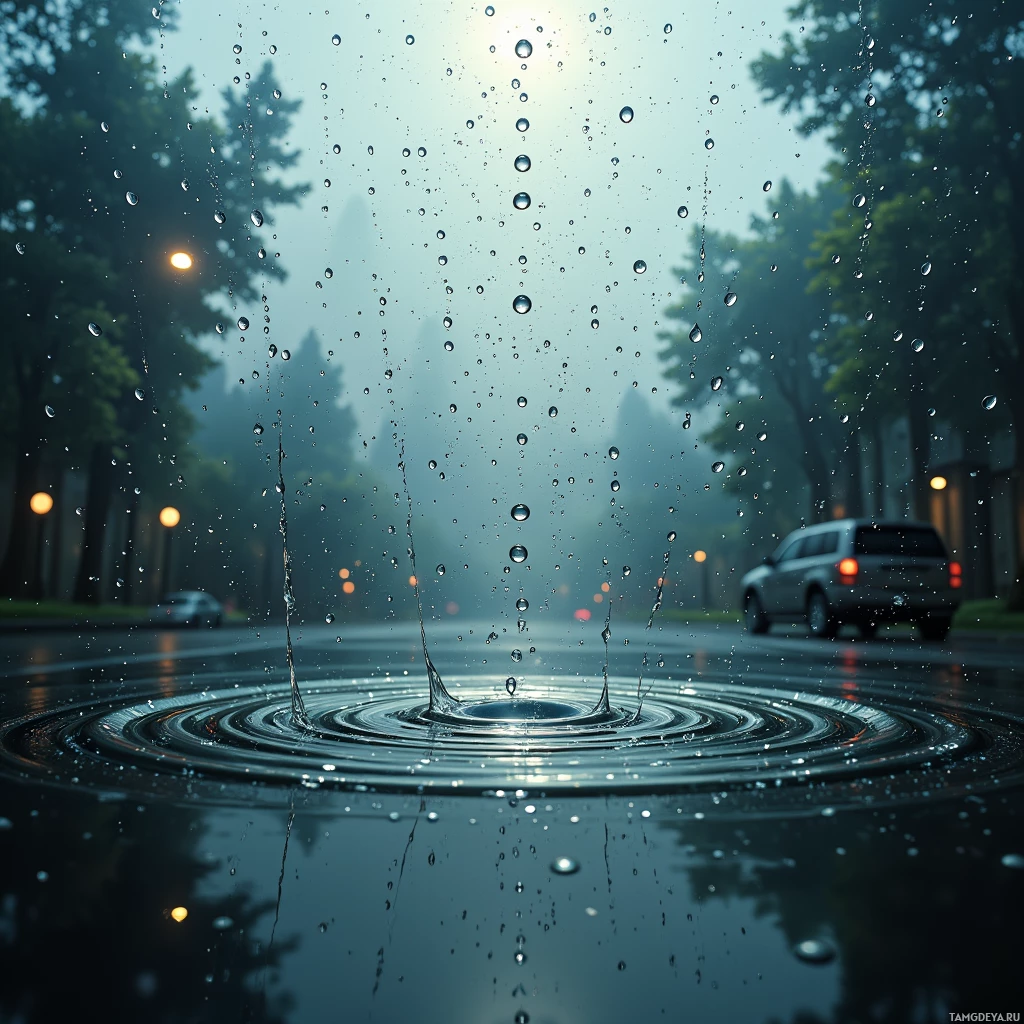 Semi-abstract image with many empty light space at center of beautiful background, that is suitable for the post:  A single raindrop on glass whispers a secret pattern only the patient observer can decipher.