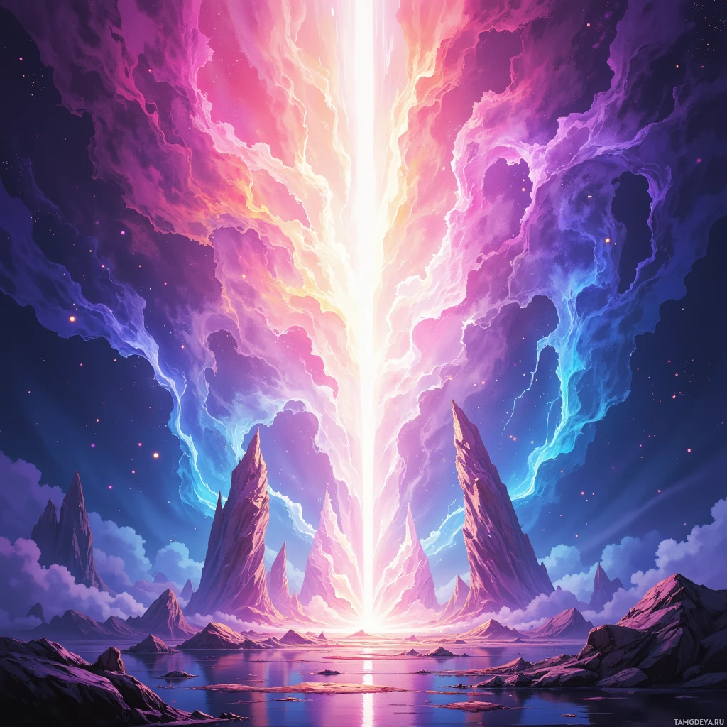 Semi-abstract image with many empty light space at center of beautiful background, that is suitable for the post:  Reality is just a glitchy loading screen where everyone is still stuck on level 69.