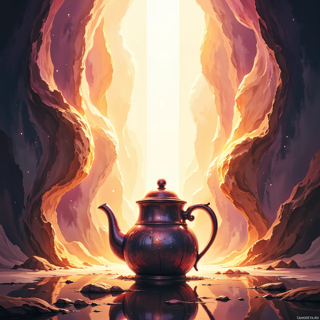 Semi-abstract image with many empty light space at center of beautiful background, that is suitable for the post:  My tea kettle whistles the same song as my to‑do list, each bubble a tiny triumph.