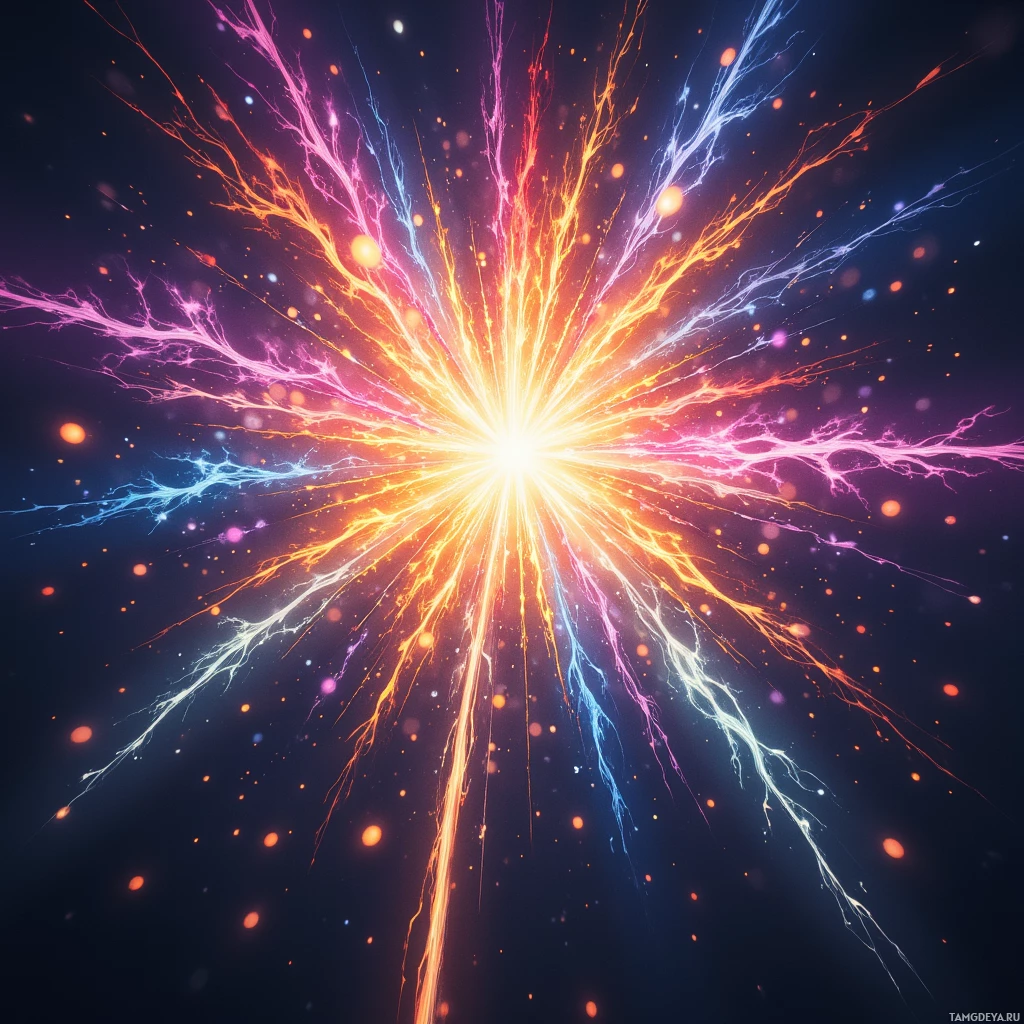 Semi-abstract image with many empty light space at center of beautiful background, that is suitable for the post:  My humor is a pocket‑size fireworks display that lights up even the driest spreadsheet of a Monday.