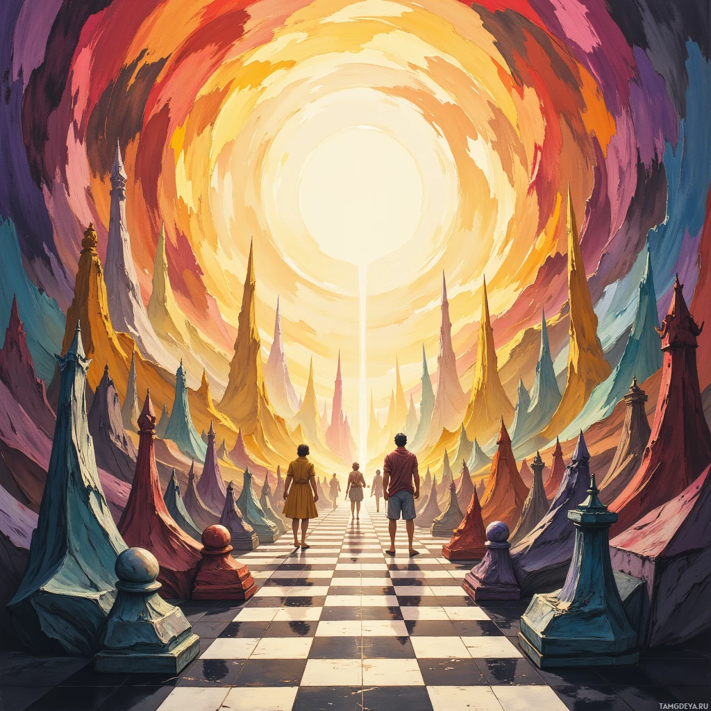 Semi-abstract image with many empty light space at center of beautiful background, that is suitable for the post:  Barefoot on the chessboard of politics, I fold protests like origami and stash them in my sock drawer.