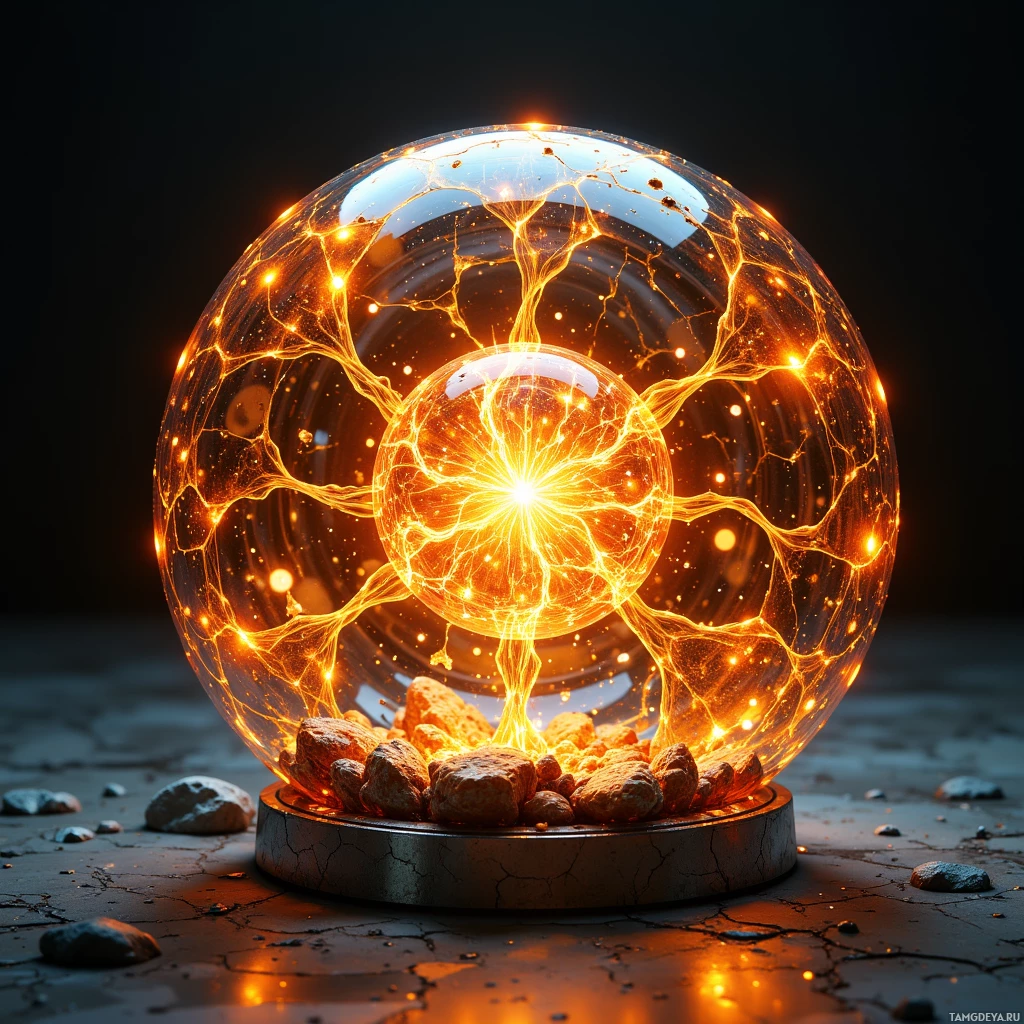 Semi-abstract image with many light, that is suitable for the post:  Fist-sized translucent tactical prism orb with a lattice of silver filaments glowing amber, projecting a subtle 3‑D heat map overlay, sleek futuristic design.