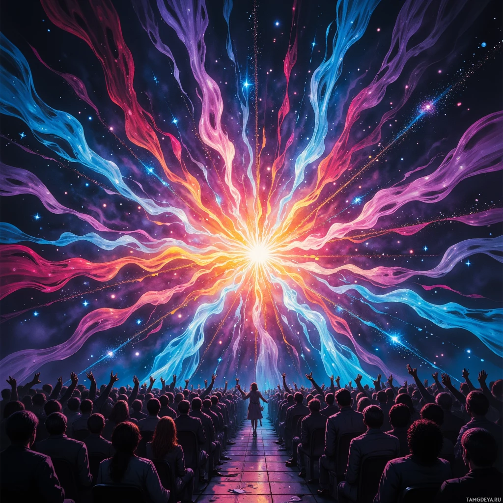 Semi-abstract image with many empty light space at center of beautiful background, that is suitable for the post:  A warped tape's hiss is a stethoscope tuned to the heartbeat of concerts that never existed.