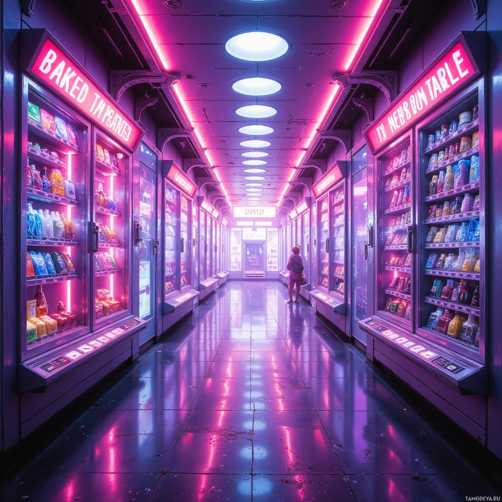 Semi-abstract image with many empty light space at center of beautiful background, that is suitable for the post:  My feed is a kaleidoscopic vending machine, spitting out memes like neon‑sugar, each with a hidden algorithmic wink.