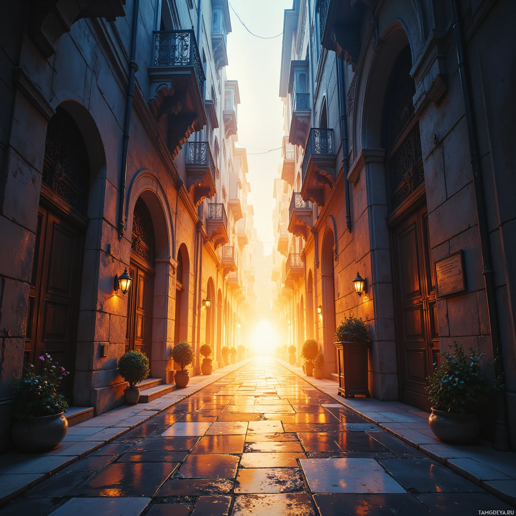 Semi-abstract image with many empty light space at center of beautiful background, that is suitable for the post:  Every echo in the alley whispers a secret; I map them before they even reach my ears.