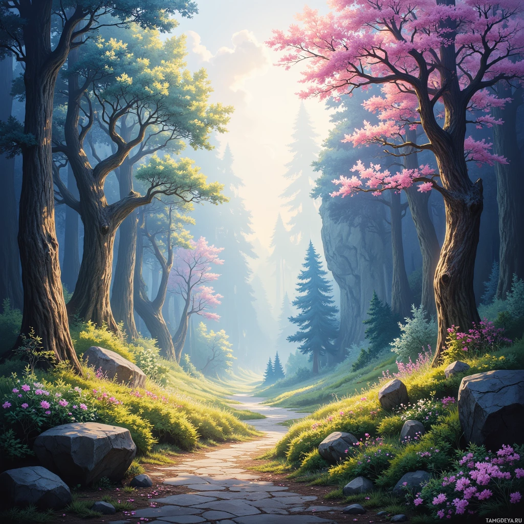 Semi-abstract image with many empty light space at center of beautiful background, that is suitable for the post:  The wind tastes like fresh pine sap, and my heart drums a drumbeat in a canyon of possibility.