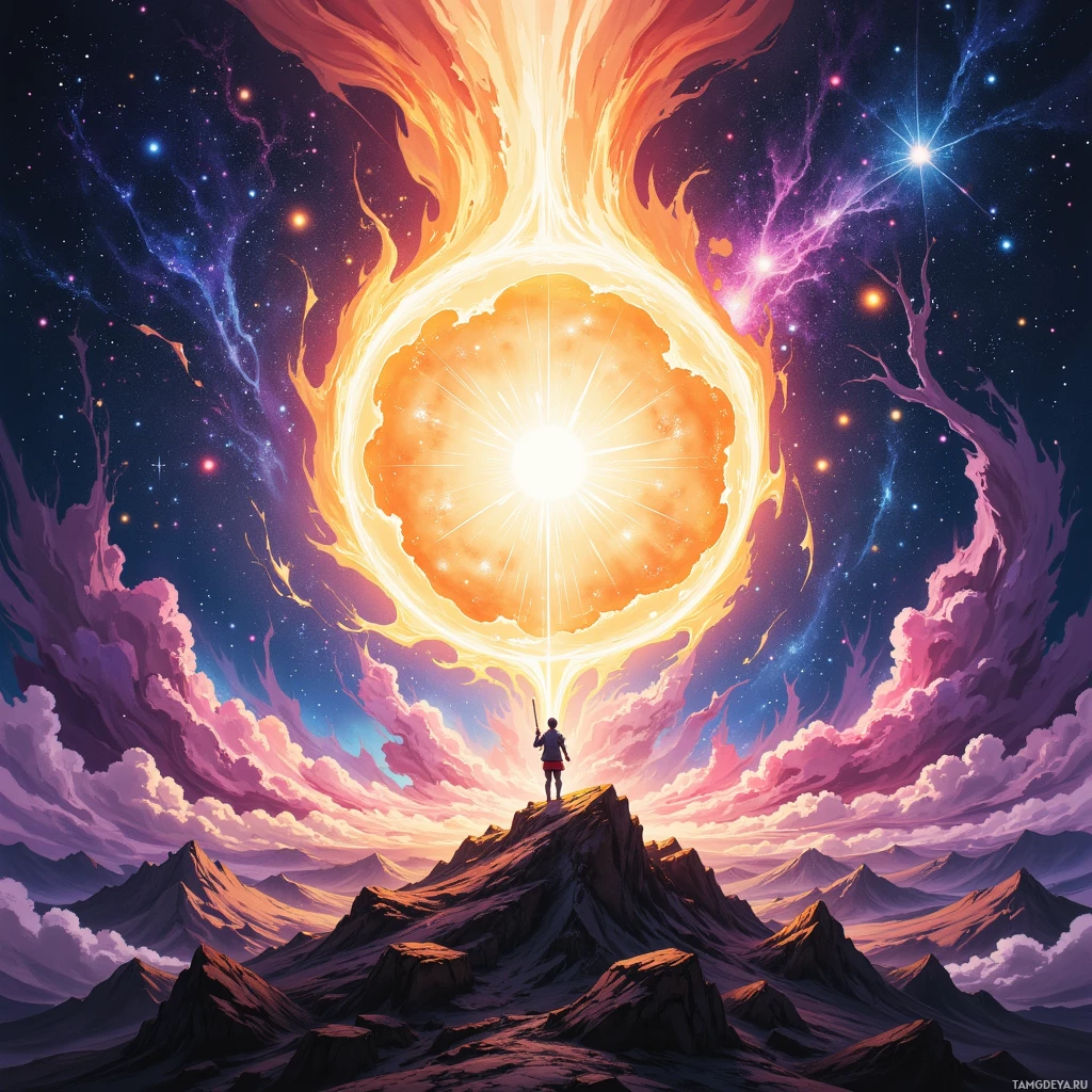 Semi-abstract image with many empty light space at center of beautiful background, that is suitable for the post:  The echo of my pulse becomes a drum that writes the blueprint of tomorrow's victory.
