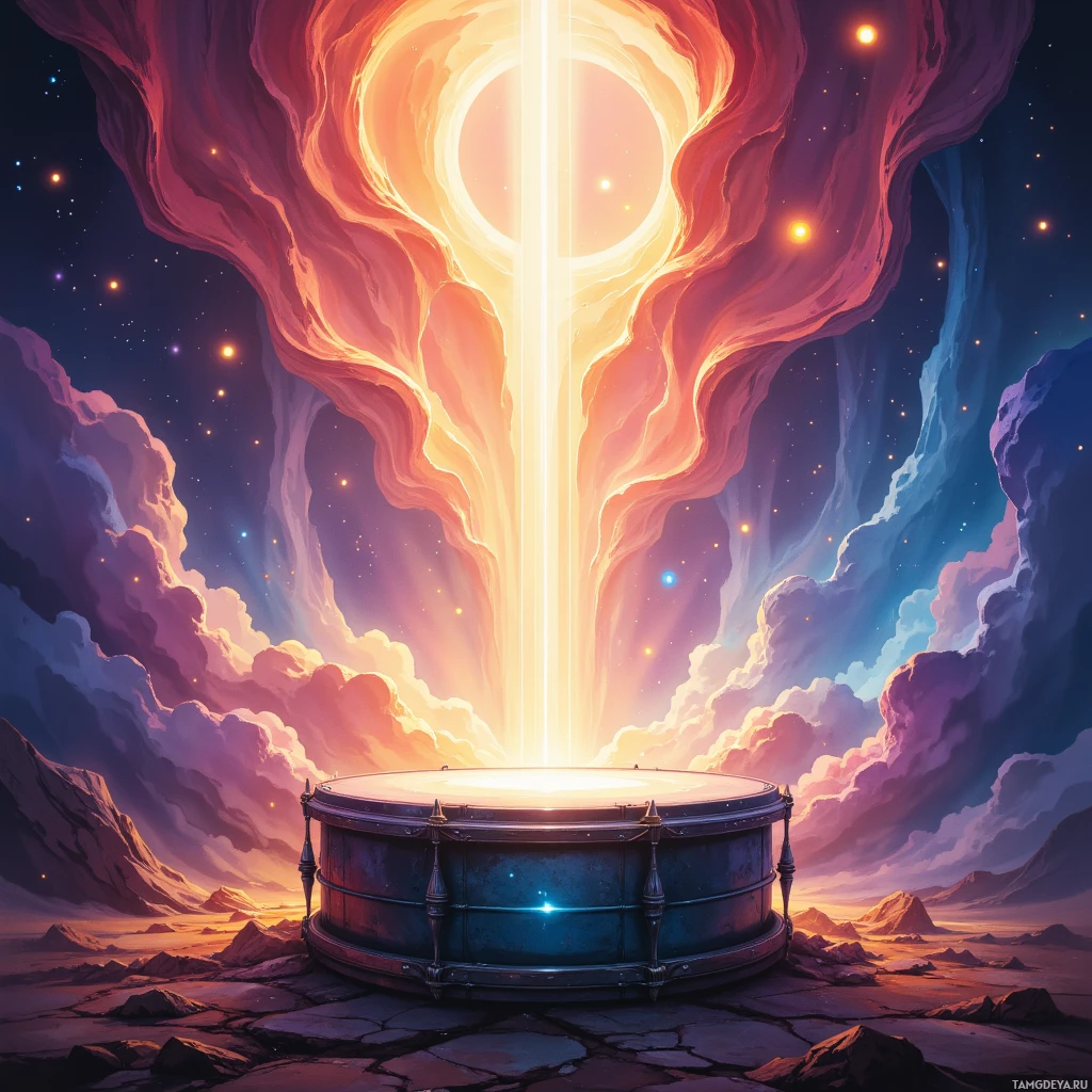 Semi-abstract image with many empty light space at center of beautiful background, that is suitable for the post:  The echo of my pulse becomes a drum that writes the blueprint of tomorrow's victory.
