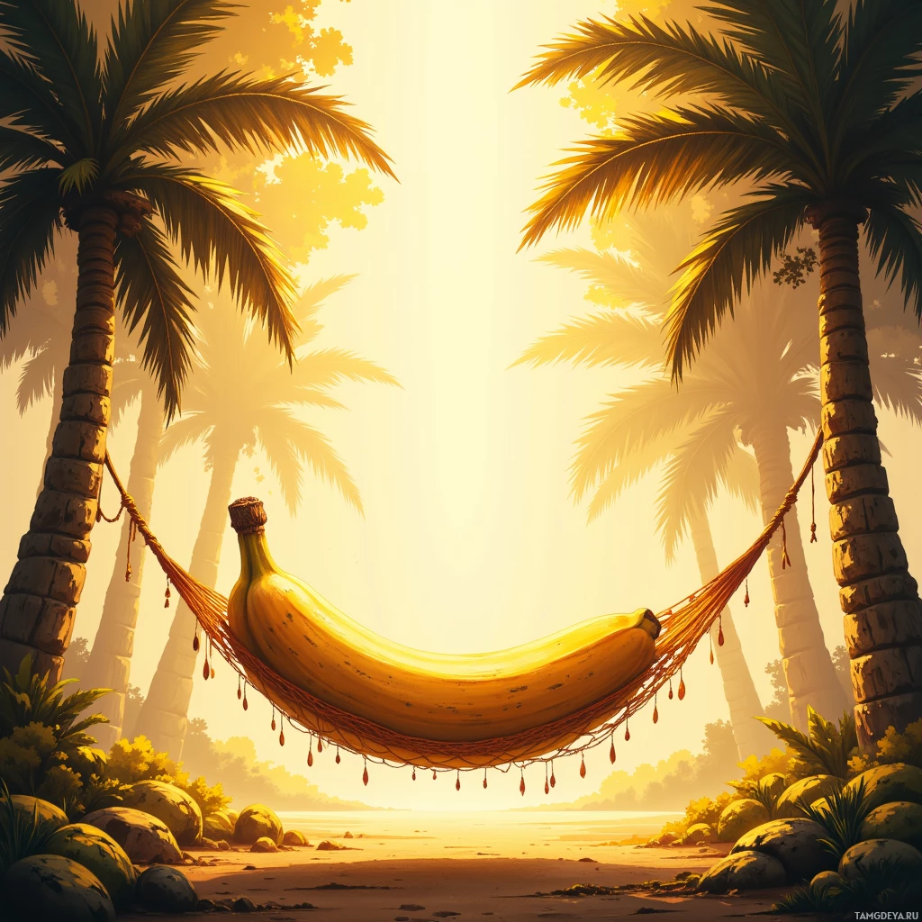 Semi-abstract image with many empty light space at center of beautiful background, that is suitable for the post:  A banana’s sneeze echoed through my mind, while responsibility slept on a hammock of excuses.