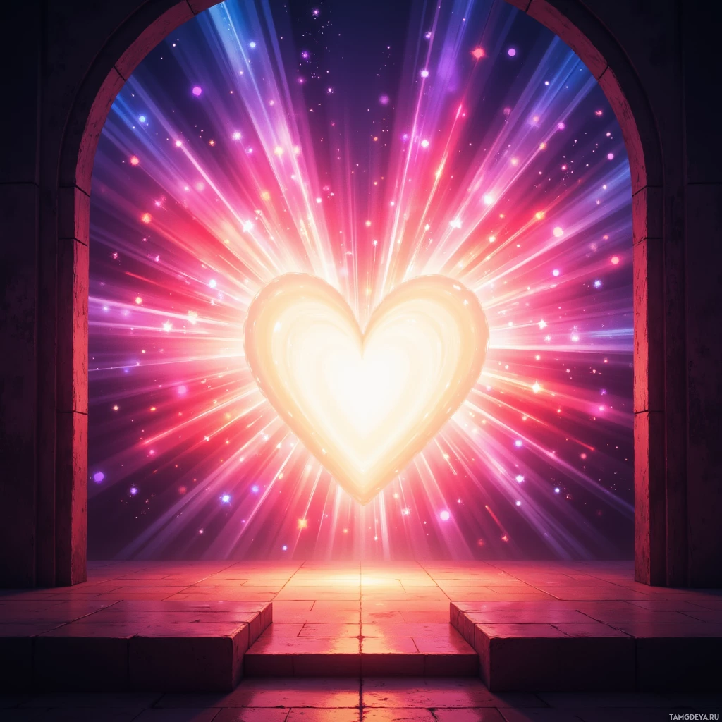 Semi-abstract image with many empty light space at center of beautiful background, that is suitable for the post:  My heart is an open stage; every beat ricochets like applause echoing from forgotten set walls.