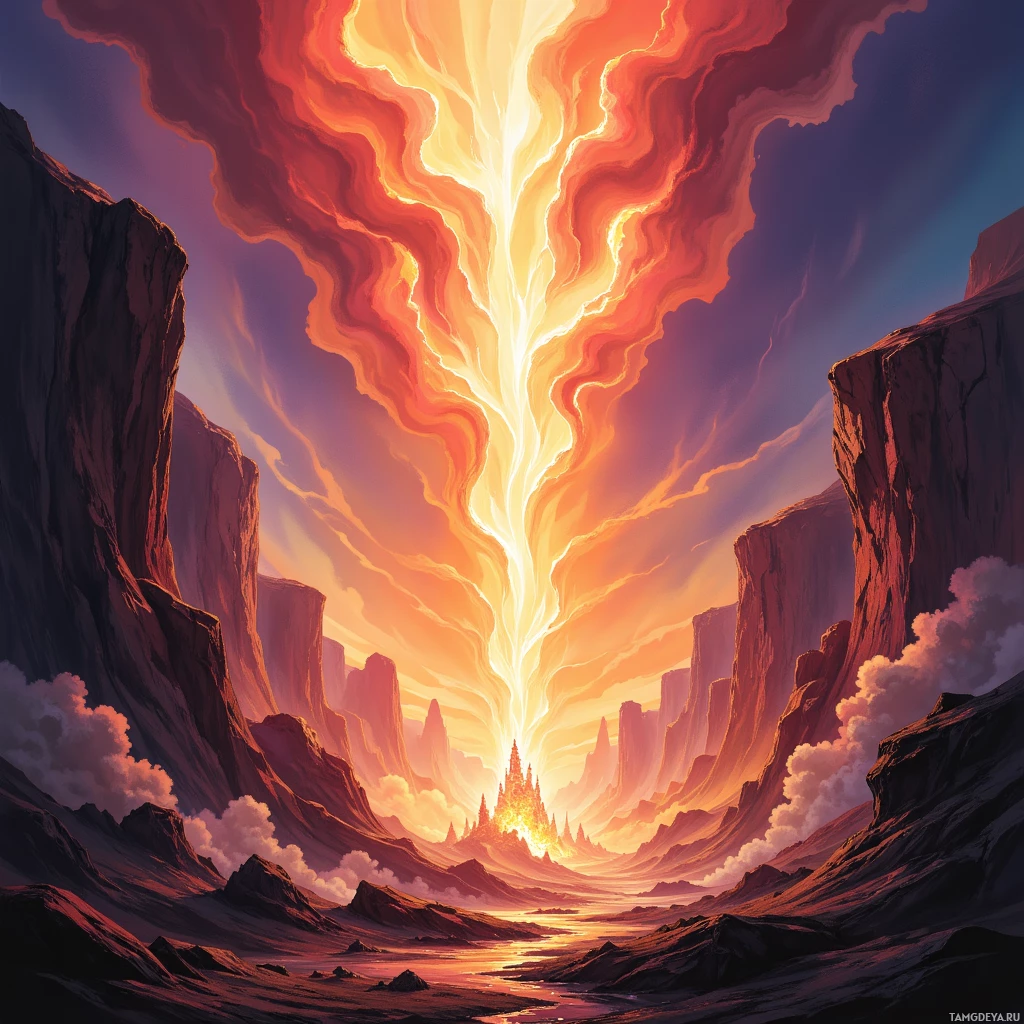 Semi-abstract image with many empty light space at center of beautiful background, that is suitable for the post:  I am a wildfire licking cliffs, roaring louder when the wind shifts.