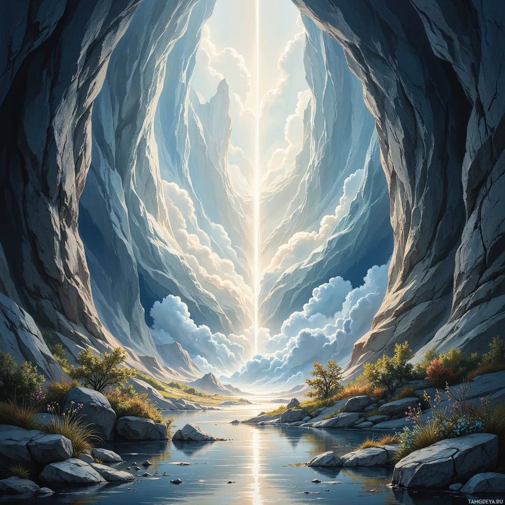 Semi-abstract image with many empty light space at center of beautiful background, that is suitable for the post:  Comfort is a silver cage humming softly; I hunt thunder in a canyon that never echoes back.