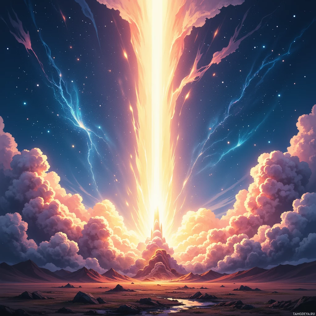 Semi-abstract image with many empty light space at center of beautiful background, that is suitable for the post:  The world’s a launchpad; I’m always strapped for an instant catapult.