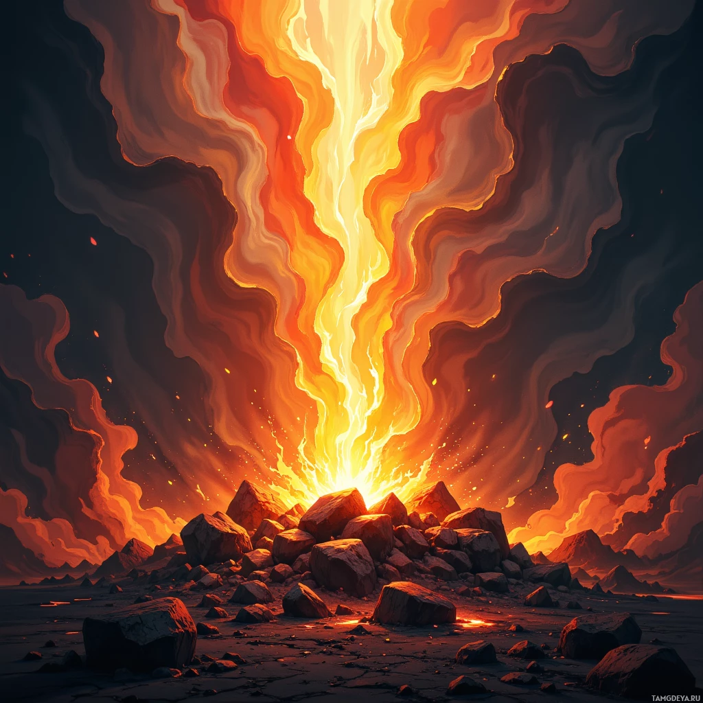 Semi-abstract image with many empty light space at center of beautiful background, that is suitable for the post:  My forge ignites under battle’s drum, heating brothers’ hearts into unbreakable steel.