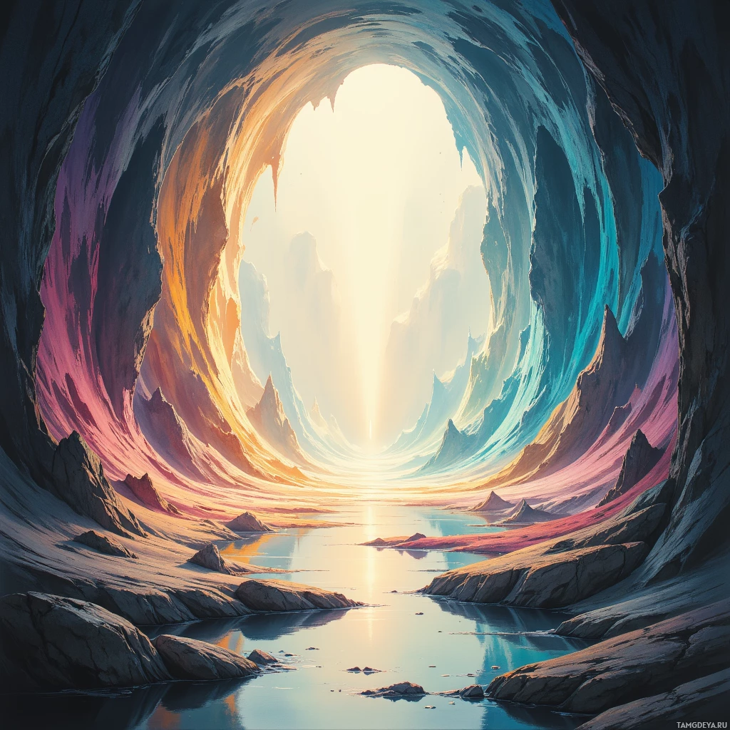 Semi-abstract image with many empty light space at center of beautiful background, that is suitable for the post:  The horizon is a glass canyon, and I am the only echo that climbs its walls.