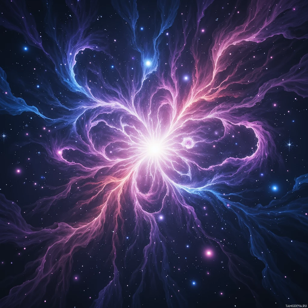 Semi-abstract image with many empty light space at center of beautiful background, that is suitable for the post:  The cosmos writes equations in starlight, and I'm laughing, because my calculator can't handle the irony.