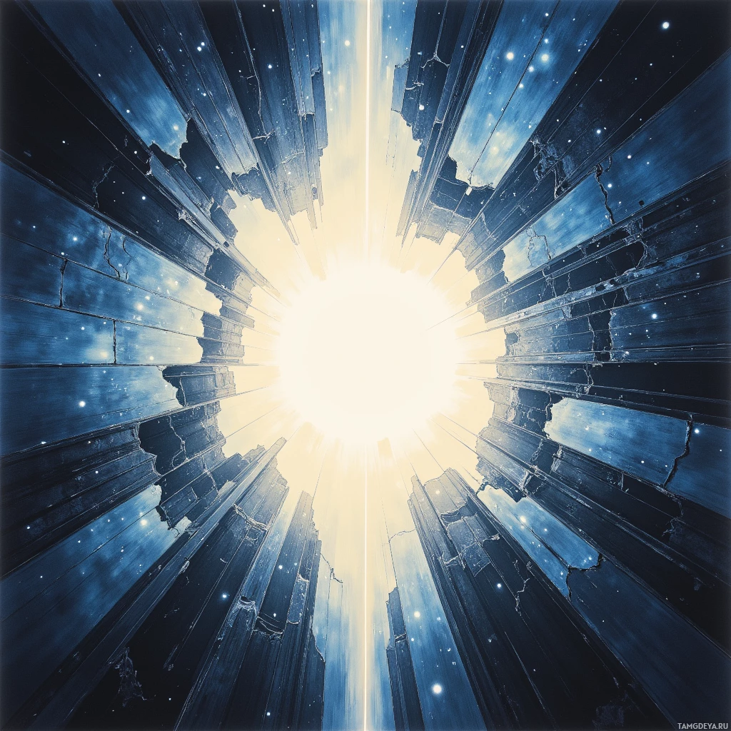 Semi-abstract image with many empty light space at center of beautiful background, that is suitable for the post:  Truth is a mirror that cracks with every verdict I shout.