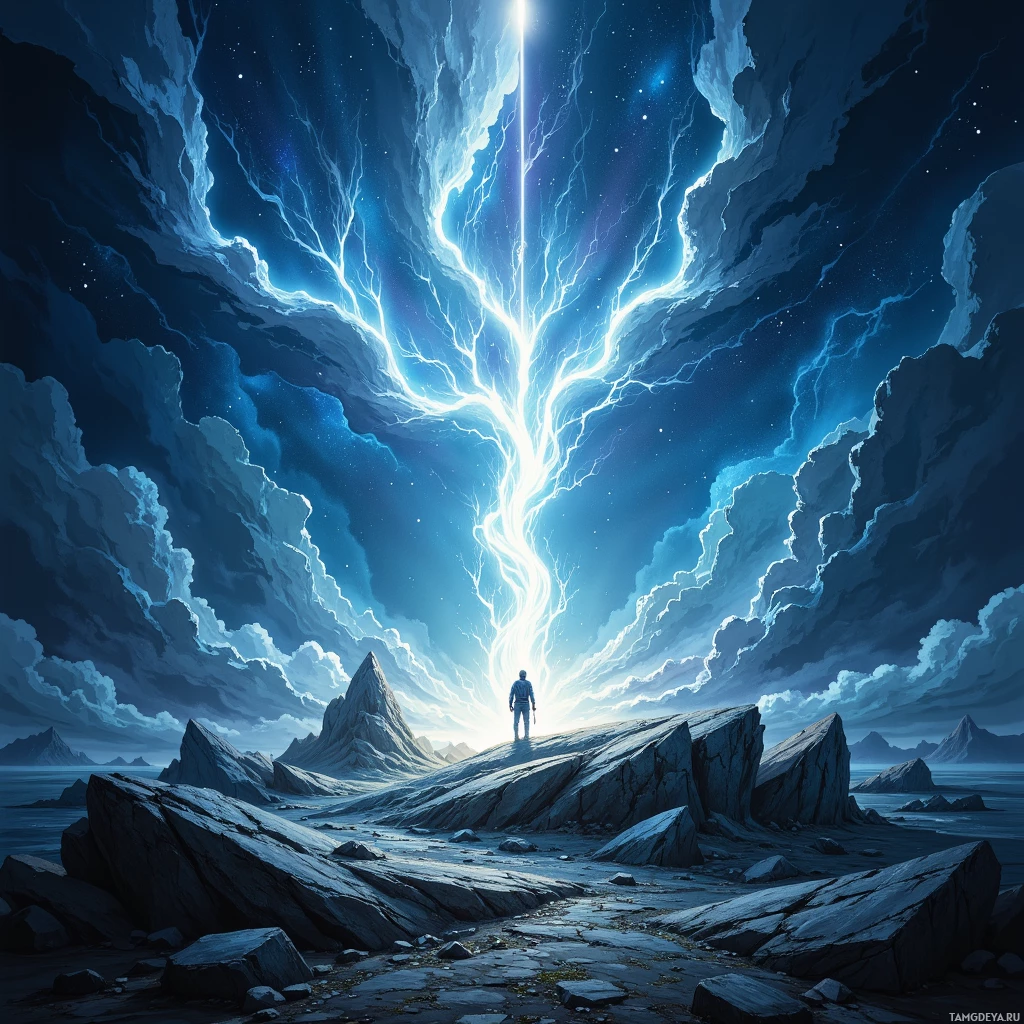 Semi-abstract image with many empty light space at center of beautiful background, that is suitable for the post:  Duty is a moonlit forge, hammering the silent thunder of tomorrow into steel.