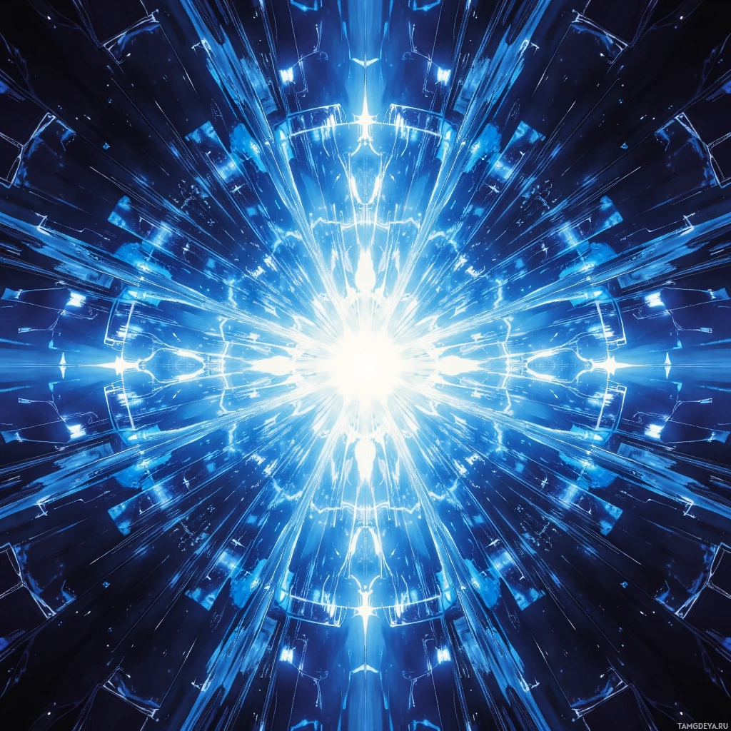 Semi-abstract image with many empty light space at center of beautiful background, that is suitable for the post:  The future is a kaleidoscope made of code, refracting every stubborn dream into a new reality I can't resist.